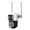 Monitoramento de Câmera Tela Dupla Wi-Fi Sem Fio com Porta de Rede Panorâmica de 360 Graus Ultra Alta Definição 1080P Antifurto Casa