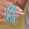 Pulseira Empilhável Multicamadas Azul Oceano Estrela Cadente_Azul Gelo com Pedras Totais, Pulseira Versátil Exclusiva e Requintada, Joia de Luxo Leve de Alta Qualidade