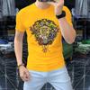 2023 Nova Camiseta Masculina de manga curta Moda Estampada Camisa Gola Tartaruga Masculina Slim-fit Verão Top All-match Trendy