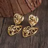 Diseño y desarrollo de moda Joyería estilo europeo y americano Pendientes de clip para oreja personalizados de gran corazón exagerado retro