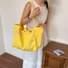 Nova Bolsa de Lona Casual Simples Estilo Coreano 2026, Grande Capacidade, Bolsa de Ombro e Transversal Fashion e Versátil