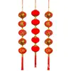 Pequeños Faroles Rojos Decorativos para Exteriores, Guirnaldas Flocadas para Bodas, Año Nuevo, Festival de Primavera, Inauguración de Casa, Decoraciones Colgantes Festivas