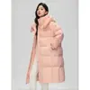 Naihuhu 2026 nuevo abrigo de invierno estilo coreano de algodón con relleno de plumón grueso hasta la rodilla para mujer, corte entallado, chaqueta de algodón versátil