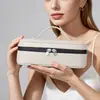 Nova bolsa de maquiagem portátil para homens e mulheres, bolsa de higiene pessoal à prova d'água estilo japonês e coreano para viagem, caixa organizadora de nécessaire feminina, couro genuíno