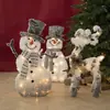 Decoraciones de Muñeco de Nieve Navideño, Adornos que Mejoran la Atmósfera, Escena de Reno Blanco de Peluche Brillante para Nochebuena, Exhibiciones de Ventana