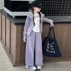 Conjunto de Moletom e Calça para Meninas Outono 2025 Estilo Coreano de Outono Jaqueta com Capuz Calça Esportiva de Estudante Conjunto de Duas Peças
