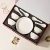 Bozhi Meiyue-Juego Creativo de Vajilla de Cerámica Blanco Perlado para el Hogar, Platos y Tazones, Regalo para Eventos de Negocios, Compra en Grupo