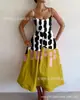 Nuevo vestido de tirantes casual, elegante y con estilo, estampado digital transfronterizo para mujer, vestido de verano