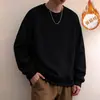 Coleção Primavera/Outono 2026: Moletom Oversized com Gola Redonda para Homens, Novo Estilo Primavera/Outono, Blusa de Manga Longa Lisa para Casais