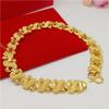 Pulsera de Oro Aluvial para Mujer, Lujo Accesible, Pulsera de Corazón de Alta Gama, Pulsera de Trébol de Cuatro Hojas, Pulsera con Palabra de Bendición, Adorno Exquisito para Niñas