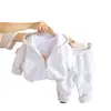 Conjunto de Tres Piezas con Sudadera con Capucha y Cremallera de Manga Larga, Moda Transfronteriza de Primavera 2026 para Niños Pequeños