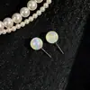 Brincos de Pérola Cor Sereia com Pino de Prata 925 para Mulheres, Estilo Nicho, High-End, Brincos Coloridos, Luxo Acessível e Joia de Orelha Versátil