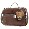 Bolso cruzado de mano para mujer, nicho 2026, versátil, invierno, gran capacidad, bolso de hombro único simple, bolso de felpa, moda, estilo nuevo