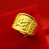 Anel Masculino Dourado Imitando Areia Espessado para Trazer Riqueza e Fortuna para Anel de Homens Idosos Joias E-Commerce Transmissão Ao Vivo Fornecimento Atacado