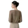 Top Sexy de Yoga con Escote en V Profundo para Mujer, Ligero y Transpirable, Camiseta de Fitness de Manga Larga, Pilates de Corte Relajado, Ropa Deportiva Casual