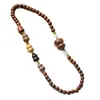 Pulseira Duplo Círculo de Cabacinha de Madeira Jujuba DIY, 6mm, Unissex, Estilo Retrô Chinês, Contas de Oração, Item de Artesanato, Atacado do Fabricante