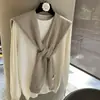 Chal de lana pura 100% australiana tejido, hombrera pequeña, prenda exterior para primavera y otoño, chaleco para habitación con aire acondicionado, protección de la columna cervical, bufanda pequeña, coreano