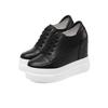 Sapatos Brancos de Couro Aumentadores de Altura 12cm, Novo Modelo 2026, Plataforma Impermeável, Salto Ultra Alto Sapatos de Salto Único, Sapatos Casuais de Couro com Solado Grosso para Primavera e Outono