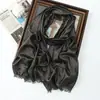 Primavera y Verano Nuevo Bufanda Larga de Color Sólido Rayón Seda Dorada Seda Plateada Bufanda de Seda Brillante Chal Turbante Largo Monocromático para Mujer Venta al por Mayor