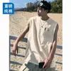 Colete de verão novo transfronteiriço marca da moda ins moda solto 100% algodão esportivo fino sem mangas camiseta