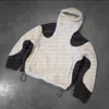 Jaqueta de Pelúcia Moletom Cor Contrastante Personalizada High Street com Capuz e Zíper Novo Outono e Inverno 2025 Mesmo Estilo para Homens e Mulheres
