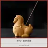 Portaincienso de Arcilla Púrpura Año Nuevo del Caballo Adorno de Mascota de Té Inspirado en Zen Caballo Pequeño Tang Accesorio para Ceremonia de Té Soporte para Tapa Adorno Estilo Chino