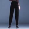 Sudeste Asiático Cruzamento Primavera e Outono Emagrecimento Cintura Elástica Cor Sólida Veludo Cropped Harem Pants Atacado