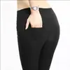 Leggings de Fábrica Verano Ropa Exterior Estilo Coreano Talla Grande Cintura Alta Bolsillo Trasero Pantalones Lápiz Pantalones Hasta el Tobillo Mujer