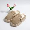 Comercio Exterior Personalizado Estilo Retro para Mujer Nuevas Pantuflas de Invierno para Casa Exterior de Terciopelo Cálidas de Algodón