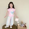 Conjunto de Sirena de Verano para Niñas 2026 Nuevo Estilo Infantil Casual Elegante Dibujos Animados Conjunto de Dos Piezas Ropa Infantil Weli