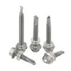 Parafusos Autoatarraxantes Sextavados Externos de Aço Inoxidável 304/410 Parafusos de Cauda de Andorinha Sextavados com Flange Cabeça Pontiaguda