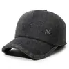Estilo Nuevo de Invierno para Hombres de Mediana Edad y Mayores, con Forro de Terciopelo Grueso, Resistente al Frío, Gorra de Béisbol, Protección para los Oídos al Aire Libre, Gorra Cálida de Pico de Pato, Gorro de Algodón a Prueba de Viento
