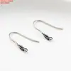 Pendientes Simples de Hoja de Plata de Ley 925 con Ganchos para Oreja Pendientes Colgantes de Borla Antigua Retro Accesorios para Pendientes