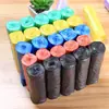 Bolsas de basura de rollo continuo para el hogar, tipo plano perforado, de colores, desechables, engrosadas, de plástico para separar la basura