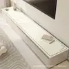 Alfombrilla de cuero para aparador del hogar, borde blanco y negro, resistente a los arañazos, resistente al desgaste, mantel lavable, alfombrilla protectora a prueba de polvo para mueble de TV y zapatero