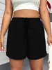Shorts Casuales de Nuevo Estilo Europeo y Americano para Mujer en Tiktok, Deportivos Transfronterizos Elásticos con Cordón, Pierna Curva Holgada