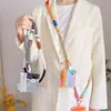 Cordão longo de tecido bicolor para celular com porta-moedas, alça de pescoço cruzada para carregar celular, alça de ombro multifuncional