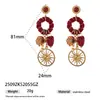 Taina Estilo Europeo y Americano Acero Inoxidable Sol Redondo Colgante Collar Pendientes Set de Joyería para Mujer No se Desvanece Versátil Acero de Titanio