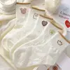 Meias Femininas Curtas Novo Estilo, Meias Femininas Finas de Verão e Primavera Tipo Barco, Meias Baixas Fofas Japonesas, Meias Curtas Brancas com Desenho