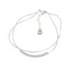 Pulseira Quadrada com Contas Redondas de Camada Dupla para Mulheres Corrente Tipo Ossos de Cobra Prata Esterlina S925 Moda Simples Versátil Elegante Exquisite Personalidade Pulseira