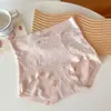 Pantaleta de encaje jacquard sexy de lujo ligero con control de abdomen para mujer, cómoda, ajustada a la cadera, sin costuras, talla grande, algodón 10A, entrepierna antibacteriana