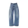 Jeans anchos de pierna ancha lavados para mujer, estilo moda callejera americana, color Naranja Juvenil #, corte holgado, adelgazantes, favorecedores, pantalones de pierna curva únicos y versátiles