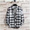 Camisa Xadrez Estilo Hong Kong Primavera e Outono Masculina Manga Longa Estilo Coreano Moda Camisa Fina Casual Camisa Jaqueta Versátil