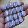 Calcedônia Azul Natural Oval Lapidada Pedra Solta Formato de Ovo Rosto de Anel Azul Transparente Limpo Sem Inclusões Rachaduras Qualidade