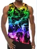 Directo de Fábrica Transfronterizo Nuevo Chaleco sin Mangas para Hombre Casual Holgado Talla Grande Estampado Digital 3D