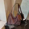 Bolsa Tote Leopard Print Retrô Relaxada para Mulheres 2026 Chegada Nova de Outono Grande Capacidade Fashionável Alta Aparência para o Dia a Dia Bolsa de Ombro Único