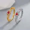 Cene Collar de Zirconia Exquisito en Forma de Lágrima y Corazón de Piedra Natural Estilo Japonés Color Duradero Anillo Versátil de Gama Alta