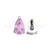Pendientes de Aleación de Titanio F136 Incrustados con Circonita 5A Pendientes de Gota de Agua Clavos para Cartílago del Oído Joyería con Rosca Interna de Titanio Grado de Implante Cabeza de Joyería G23