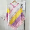 Chal de estilo étnico para primavera y otoño, suéter de punto con borlas de mohair, abrigo, chal largo cálido para mujer