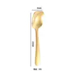 Tenedor y Cuchara Cuadrados de Acero Inoxidable 304, Alto Valor Estético, Cuchara Larga para Alimentos Complementarios Infantiles, Tenedor para Helado y Sandía, Cuchara para Comer